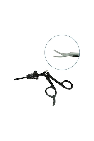 ﻿Barışhan Medikal Laparoskopik Reusable Eğri Uç Makas 5 x 330 MM 20 MM Çene Siyah