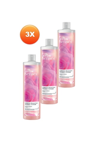 Avon Senses L'amour Sunrise Gül ve Amber Kokulu Krem Duş Jeli 3 x 500 ML