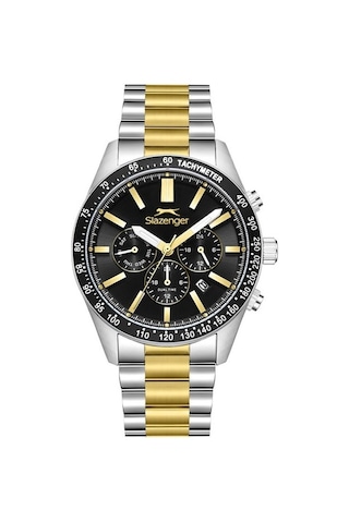 Slazenger Sl.09.2538.2.03 Quartz Çelik Gri-gold Siyah Kadran 42 Mm Erkek Kol Saati Gri