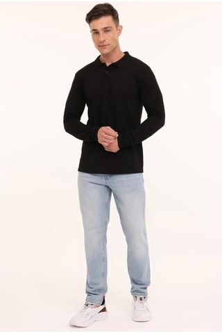 Kinetix Sn329 Uzun Kol Polo 5pr Erkek Sweatshırt Siyah