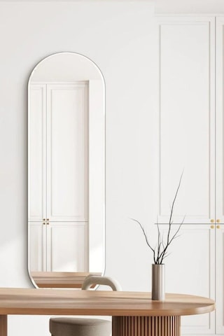 Model Alfa Dekoratif Ayna Boy Aynası Mdf 180cm X 62 Cm Elips Ayna 180 X 60 Beyaz