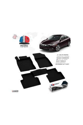 Honda Civic Sd 4d Havuzlu Paspas 2016-2021 A+ Kalite