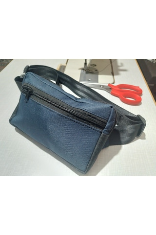Unisex Slim Fit Köşeli Çapraz Göğüs Çantası İmperteks Body Bag Emre Çanta Dikim Evi Logosuz Sade Tasarım Lacivert