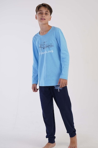 Vienetta Erkek Çocuk Uzun Kol Mavi Pijama Takımı 3c0t6n0o23 001