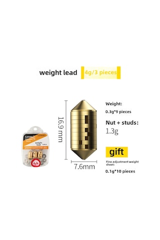 Reedark Hızlı Ayarlı Balıkçılık Ağırlığı - 4.0g 3 Adet Kutulu, İğne İpliğini Korumaz, Hassas Ayarlı Y垫片 Hediyeli Balıkçılık Aksesuarı