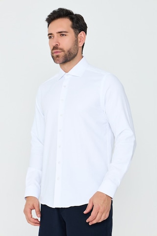 White Stone Beyaz Uzun Kollu Mikro Desenli Dynamic Fit Erkek Gömlek Beyaz-04