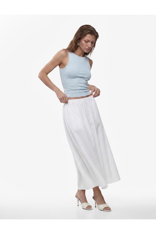 Koton Beli Lastikli Loose Fit Kloş Etek Kırık Beyaz 6sak70241pw Ekru