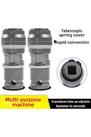 Hombey Elektrikli Anahtar'dan Çekiç Ve Matkap'a Dönüştürücü Aracı - 1/2 Kafa İle Kare/uçak Saplı Darbeli Matkap Uçları İçin Çevirme Kolu Kare Saplı 1 Adet