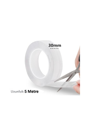 Çift Taraflı Silikonlu Şeffaf Montaj Bandı 3 Cm x 5 Metre N11.1627
