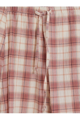 Lcw Modest Pembe Beli Lastikli Ekose Asimetrik Etek