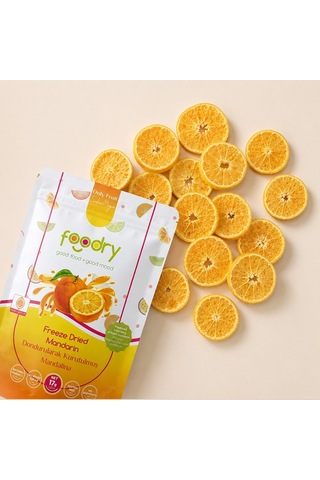 Foodry Dondurularak Kurutulmuş Mandalina Freeze Dry Mandarin Katkısız Çıtır Meyve Atıştırmalığı 17 G