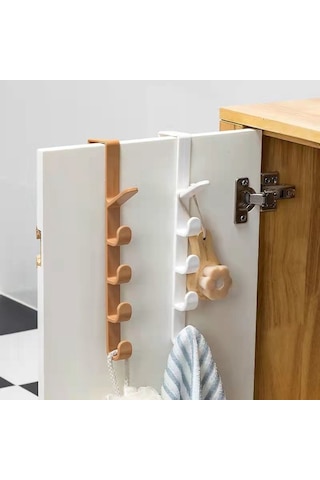 Honmex Beş Kanca Çok Amaçlı Izsiz Kapı Askısı - Pekinli Ve Mont Organizasyonu İçin Dayanıklı Pp Malzeme Diğer