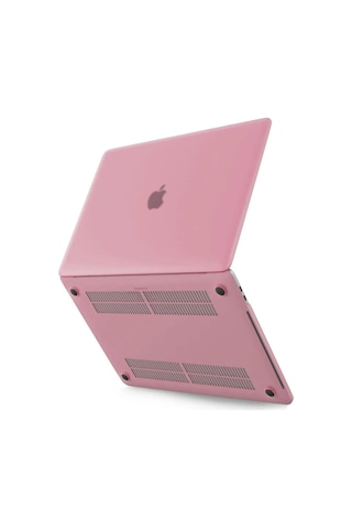 Newface Apple Macbook Uyumlu Pro 13 2020 Macbook Uyumlu Buzlu Kapak - Pembe