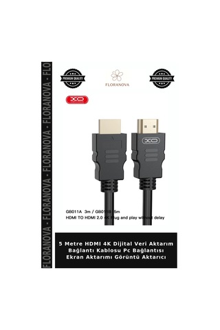 5 Metre Hdmı 4k Dijital Veri Aktarım Bağlantı Kablosu Pc Bağlantısı Ekran Aktarımı Görüntü Aktarıcı