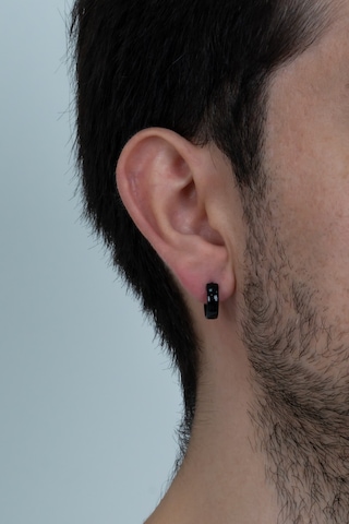 Bombeli Unisex Geniş Erkek Çelik Küpe Çifti 2 Renk 6 MM Mse7