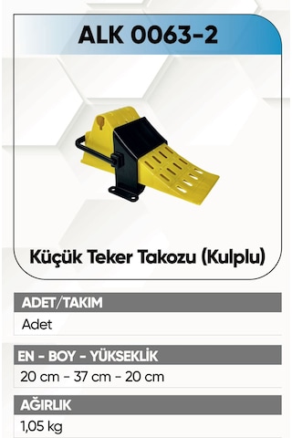 Alkotek Küçük Teker Takozu Sarı Kulplu 2.kalite