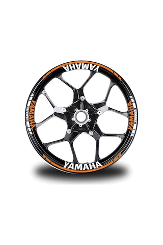 One Vıp Sale Yamaha Yazılı Prim Kalite Neon Turuncu Takım Jant Sticker Modeli