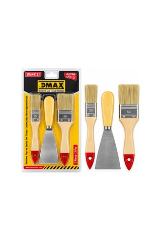 Boyacı Seti 3 Parça 50 Mm Spatula + 2 Kestirme Fırça