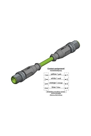M12 Erkek-erkek D-kod / Code Profinet Kablo 5 Metre / 43-21331