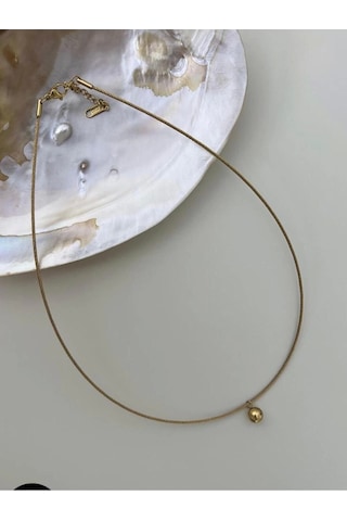 Çelik Ucu Topcuklu Tel Choker Kolye Çok Renkli