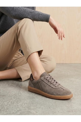 Venüs 2609920k Kadın Hakiki Süet Deri Çizgili Sneaker Ayakkabı Vizon