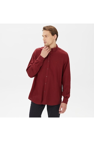Nautica Nautıca Erkek Bordo Classıc Fıt Uzun Kollu Gömlek Düz W37232t Bordo