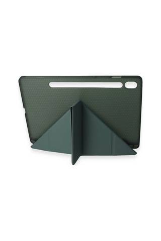 Samsung Galaxy UyumluT870 Tab S7 11 Kılıf Kalemlikli Mars Tablet Kılıfı - Koyu Yeşil Arka Kapak