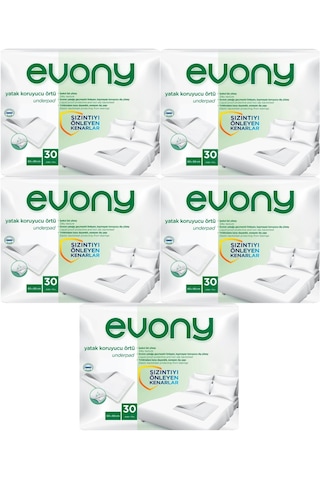 Evony Hasta Yatak Koruyucu 60*90Cm 150 Adet (5PK*30) (Kaymaz Özel