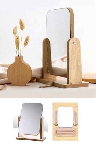 Gaman El Aynası Masa Aynası Makyaj Aynası Ayarlanabilir Kare Makeup Mirror 18Cm