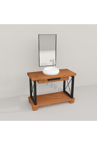 Deryawood  Vento Banyo Dolabı 40*100*76 Açık Ceviz Çok Renkli
