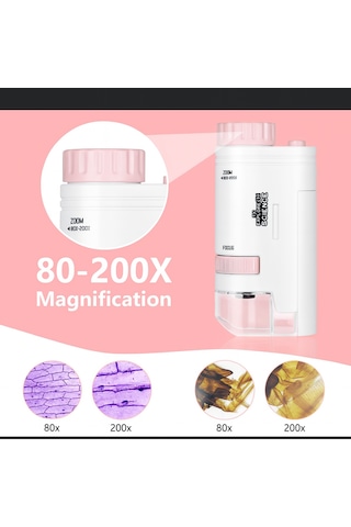 Mini Mikroskop Led Işık İle Gözlem Öğrenme İçin Yüksek Çözünürlük