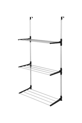 Biricik 3 Katlı Kapı Arkası Alüminyum Çamaşır Kurutmalık Siyah