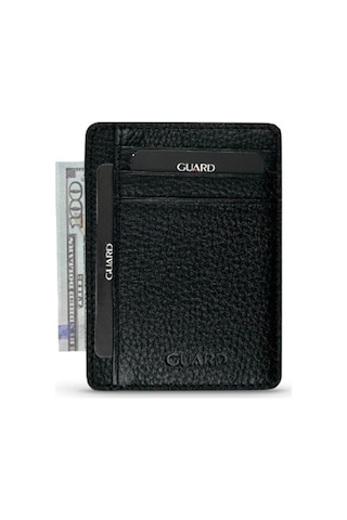 5330 Model Hakiki Deri Kartlık Siyah Renk Çok Renkli