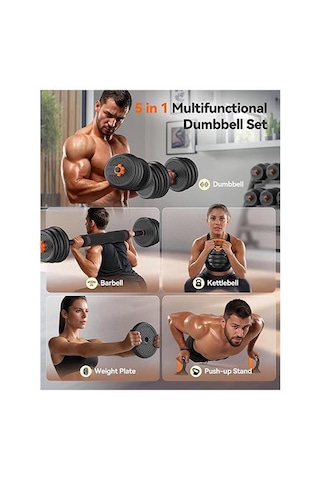 Ciwaa Çok Amaçlı Cement Dambıl Seti 34 Kg Barbell Dambıl Çaydanlık