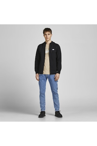 Jack & Jones Kapüsonlu Logolu Sweatshirt-Air 12204926 Black Siyah
