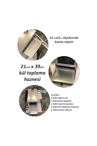 Galvanizli Kuzineli Kül Hazneli Çadır Sobası