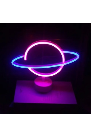 Hubrendy Emin Neon Işıklı Satürn Lamba Pil + Usb 16022316