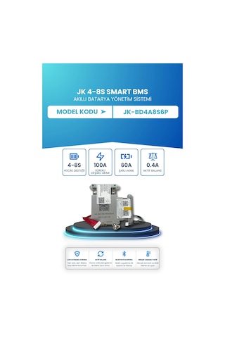 Jk Smart Bms Akıllı Batarya Yönetim Sistemi 4 8s 100a 0.4a Aktif Balans Jk-bd4a8s6p