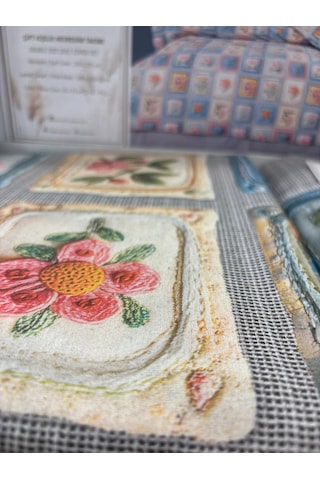 Colors 3d Baskı Kabartma Değil Patchwork Çift Kişilik Nevresim Takımı Çok renkli