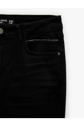 Koton Normal Bel Cepli Slim Fit Jean Pantolon - Brad Jean Siyah 6sam40010nd Siyah
