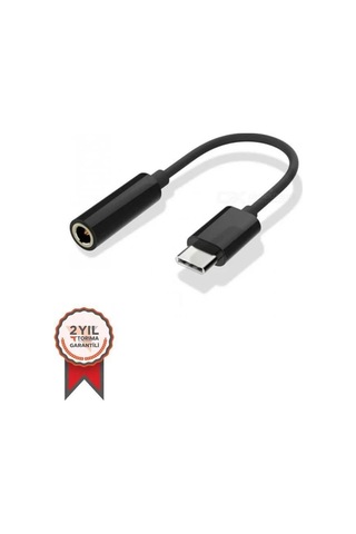 Tablet Parça Bilgisayar Ucu Telefon Aparatı Kulaklık Dönüştürücü Usb-c 3.5mm Tr10 Siyah