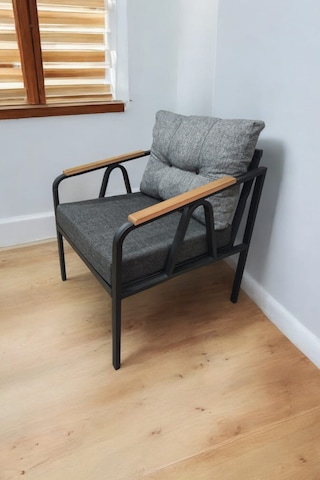 Pimango Pi Angel Demonte Metal Tekli Bahçe Mobilyası Gri - Antrasit 60 x 60 Antrasit  - Gri