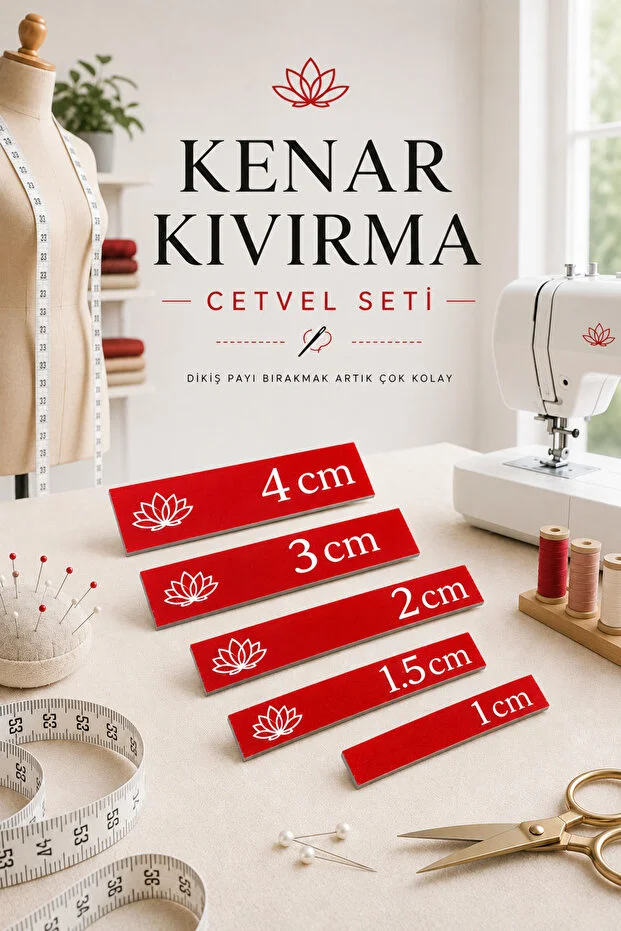 Dikiş Payı Ayarlama Pay Bırakma Cetveli / Dikiş Akseuar / Kenar Kıvırma Cetvel Seti
