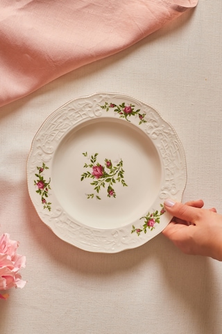 Karaca Vintage Rose Çukur Tabak 22 Cm Çok Renkli
