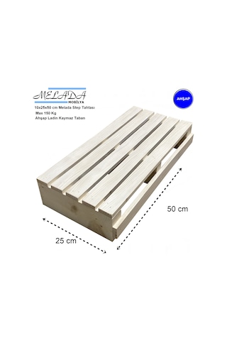 10 Cm Yükseklikte Doğal Ahşaptan Ev Içi Kullanıma Uygun Kaymaz Tabanlı Step Tahtası 25 Cm X 50 Cm