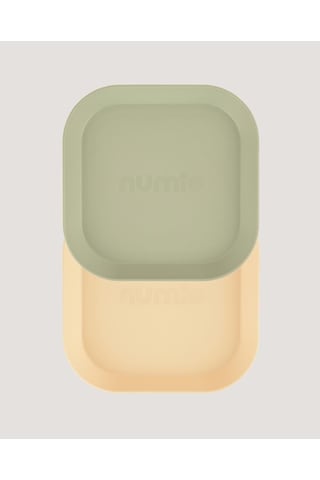 Kare Bebek Mama Tabağı 2'li Sage Green - Vanillia