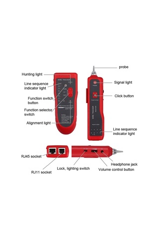 Singree Jw-360 Çok Fonksiyonlu Ağ Kablosu Bulucu Ve Test Cihazı - 1km Mesafe, Sesli Ve Işıklı Uyarı, Rj45/rj11 Uyumlu