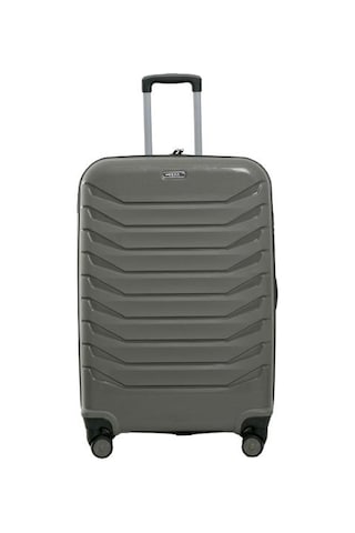 Yefa Pp Polipropilen Kırılmaz Büyük & Makyaj Boy 2'li Valiz Seti Gri