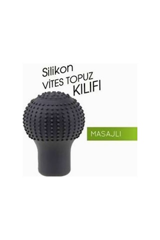 Silikonlu Masajlı Vites Topuzu Kılıfı Siyah Yuvarlak Br6219601