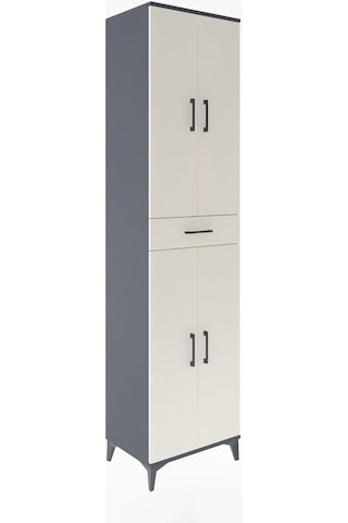 Hyperion Dolap 5 Raflı Tek Çekmeceli 4 Kapaklı 60x44x243 Antr... Antrasit